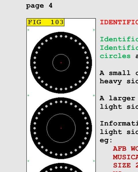 Identification circles on a wood, from chapter 3