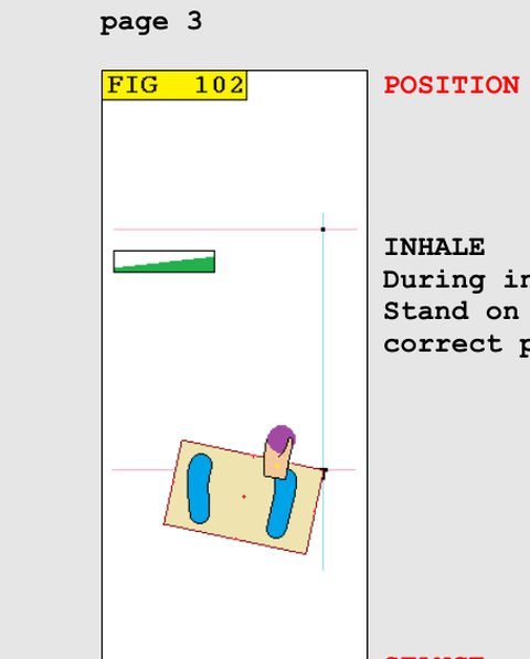 Inhale on the mat, exhale into the stance, from chapter 14